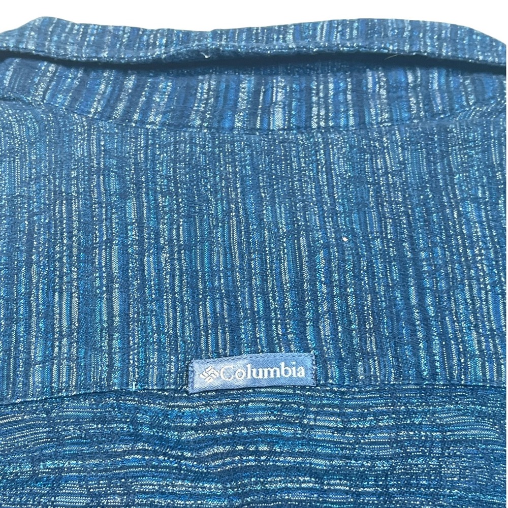 Columbia Vintage L‎ Blue Long Sleeve Button Up Shirt Top Blouse Style (AL7107) - Picture 6 of 7